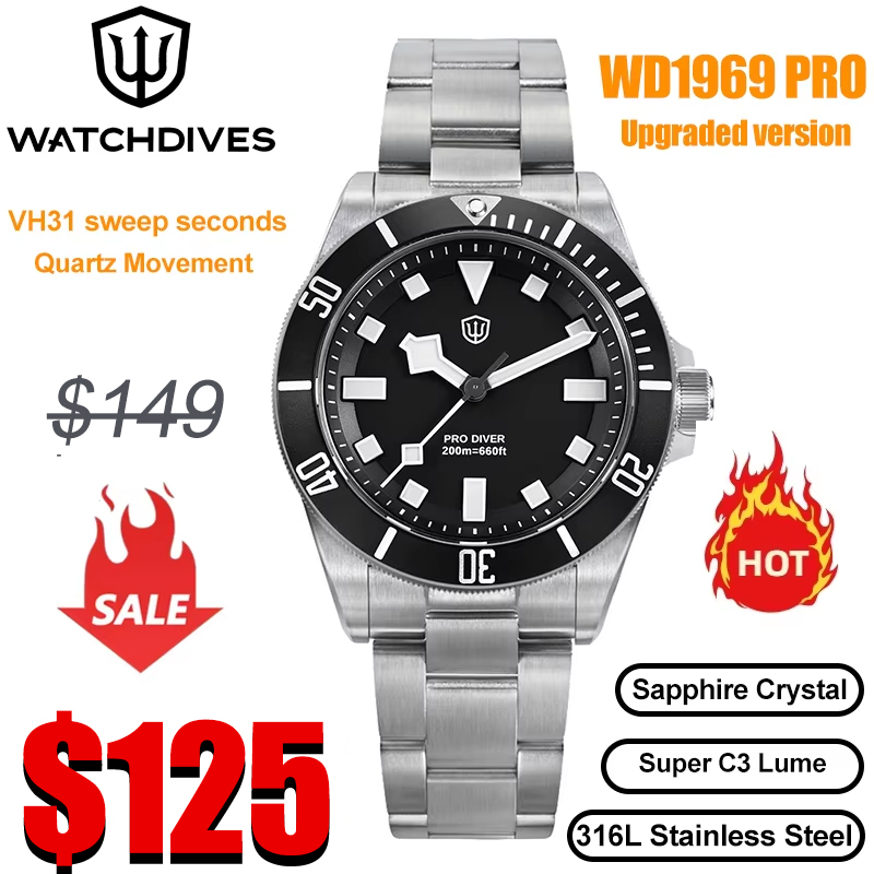 Watchdives WD1969 Pro 38 مللي  - مراجعة Rolex Watch Submariner وسعره